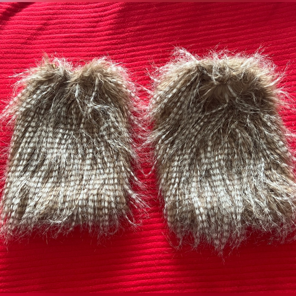 Faux Fur satin lined leg warmers